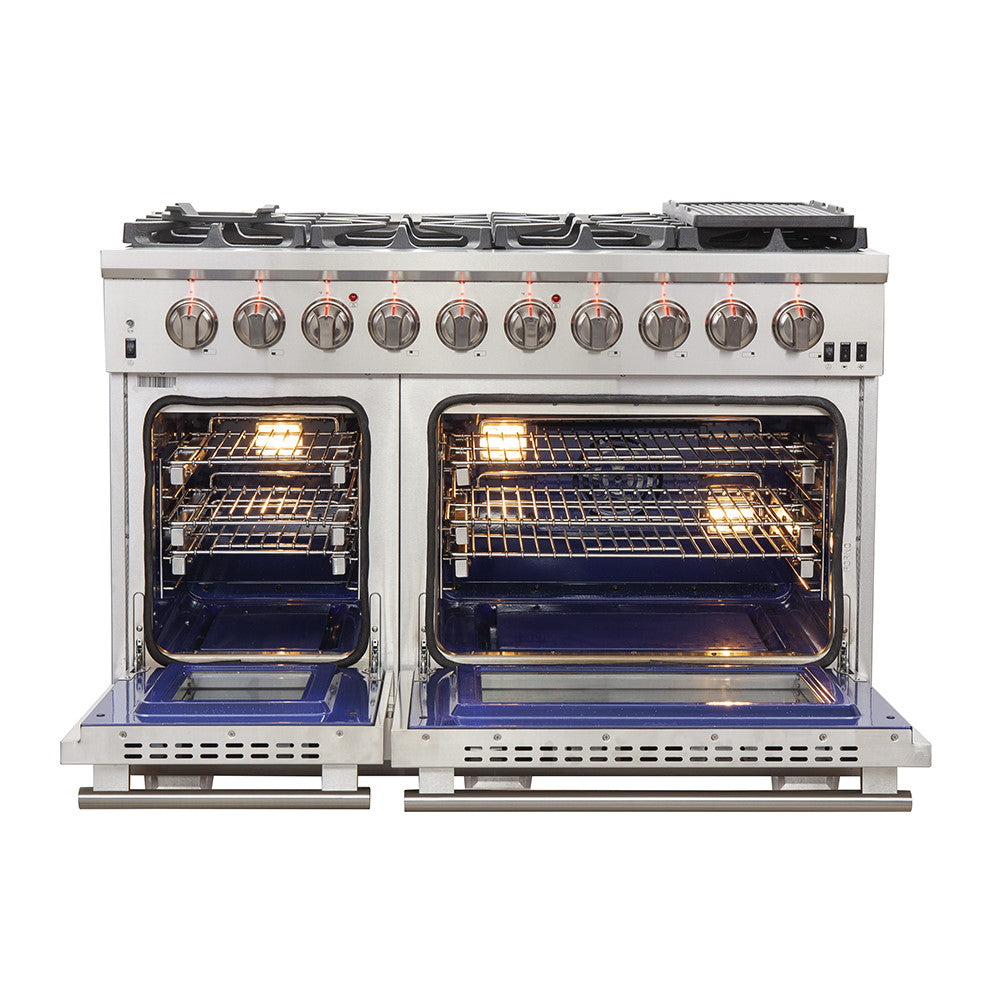 Forno FFSGS6260-48 48” Capriasca FORNO ALTA QUALITA Pro-Style Gas Range 8 Italian Burner 160,000 BTU All 304 Stainless Steel