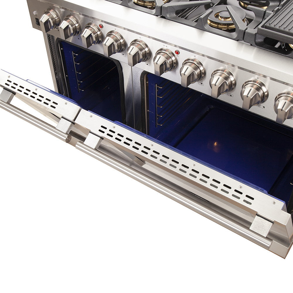 Forno FFSGS6260-48 48” Capriasca FORNO ALTA QUALITA Pro-Style Gas Range 8 Italian Burner 160,000 BTU All 304 Stainless Steel