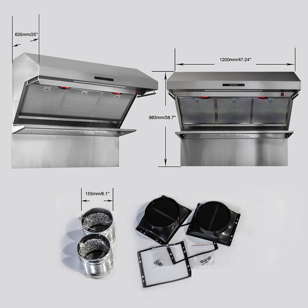 Forno FRHWM5029-48HB 48″ Savona Range Hood 1200 CFM Range Hood