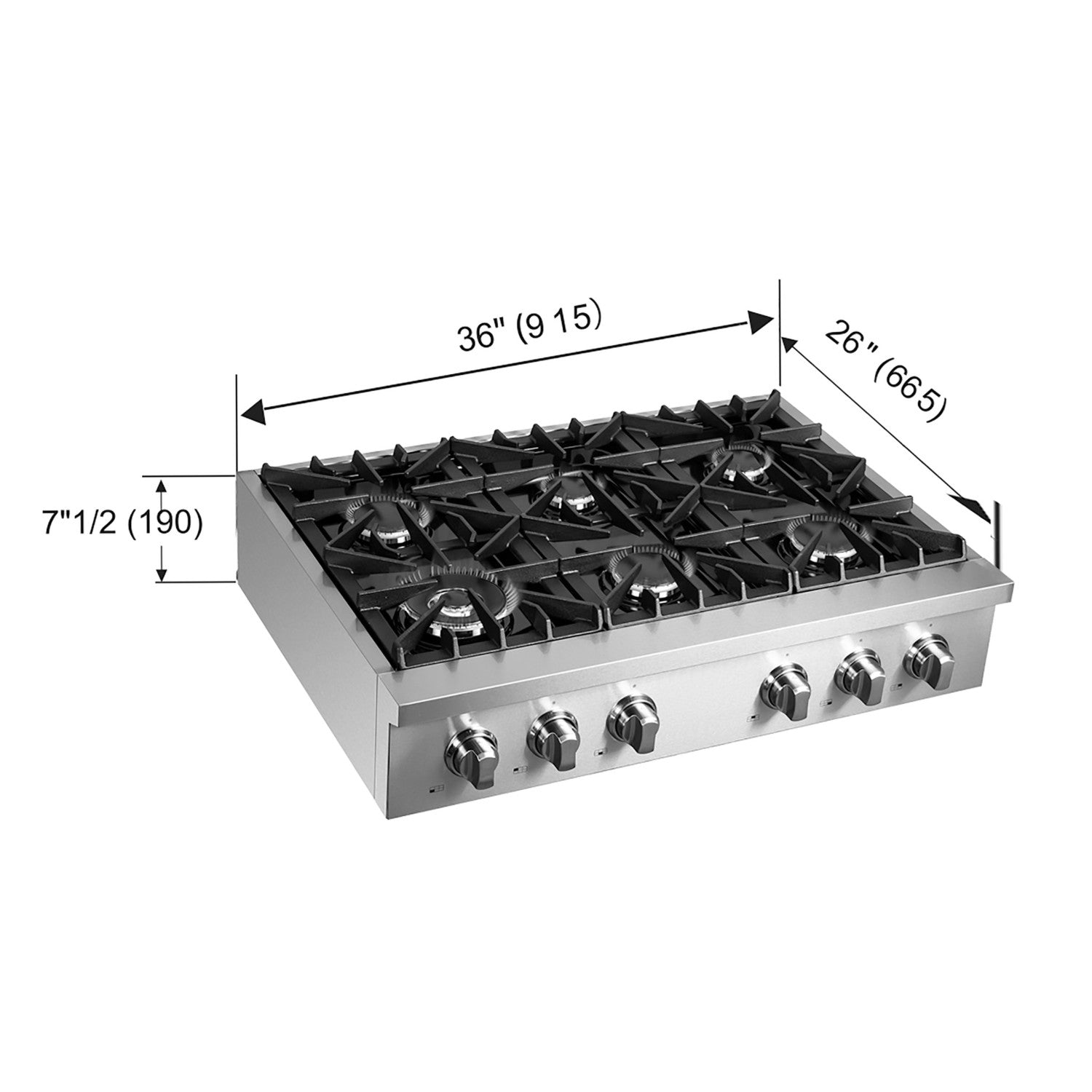 Forno FCTGS5737-36 Pro-Style 36″ Gas Rangetop