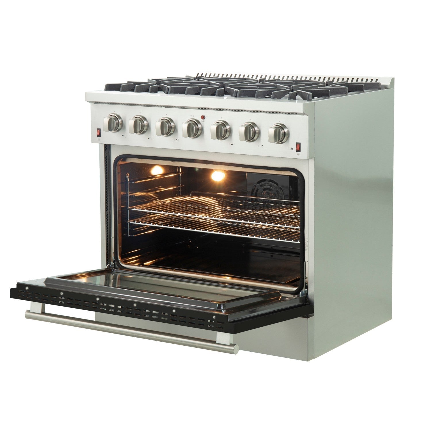 Forno FFSGS6244-36 36″ Galiano Gas Range with FORNO ALTA QUALITA Pro-Style Gas 6 Italian Burners 83,000 BTU All Stainless Steel