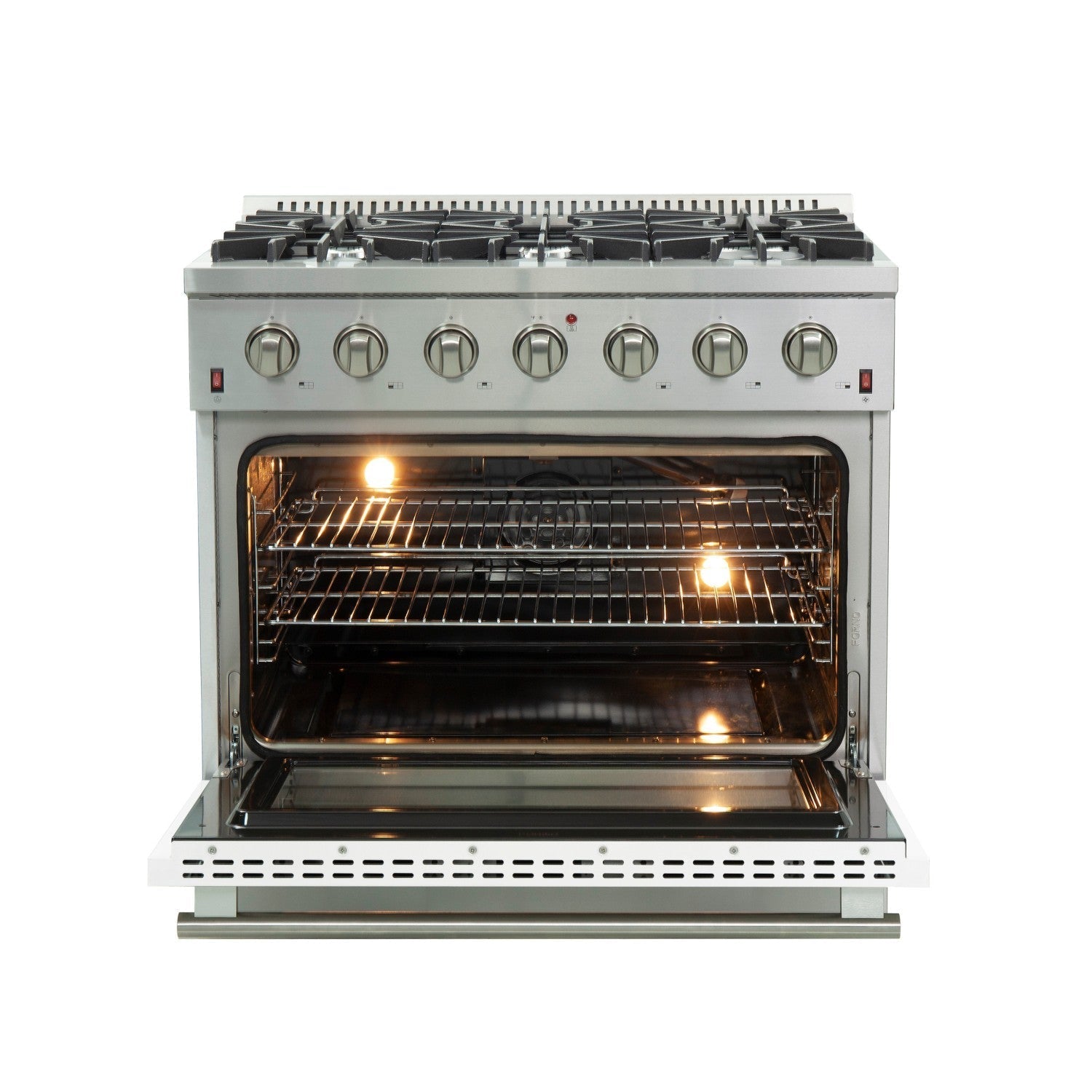 Forno FFSGS6244-36 36″ Galiano Gas Range with FORNO ALTA QUALITA Pro-Style Gas 6 Italian Burners 83,000 BTU All Stainless Steel
