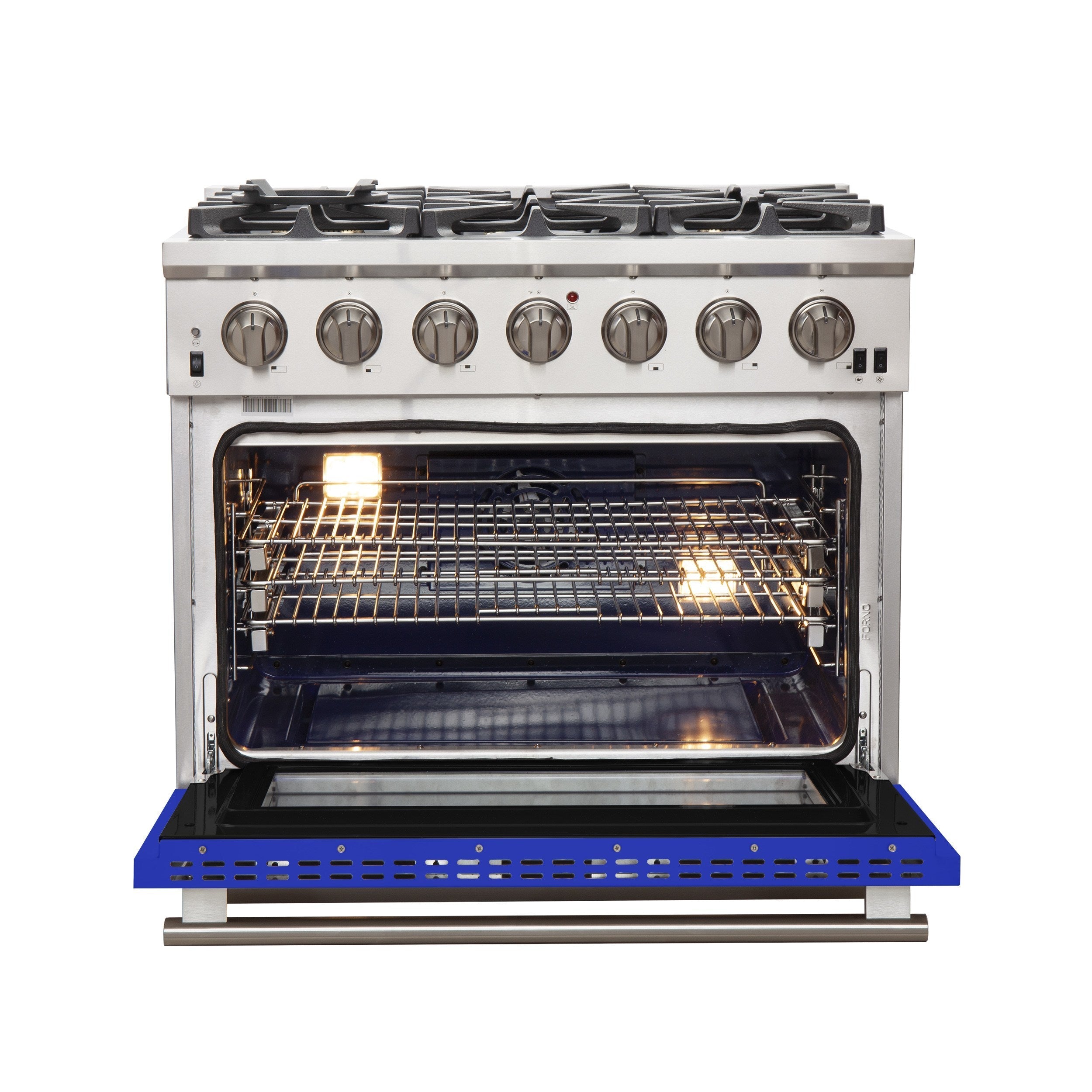 Forno FFSGS6260-36 36” Capriasca with FORNO ALTA QUALITA Pro-Style Gas 6 Italian Burners 120,000 BTU All 304 Stainless Steel