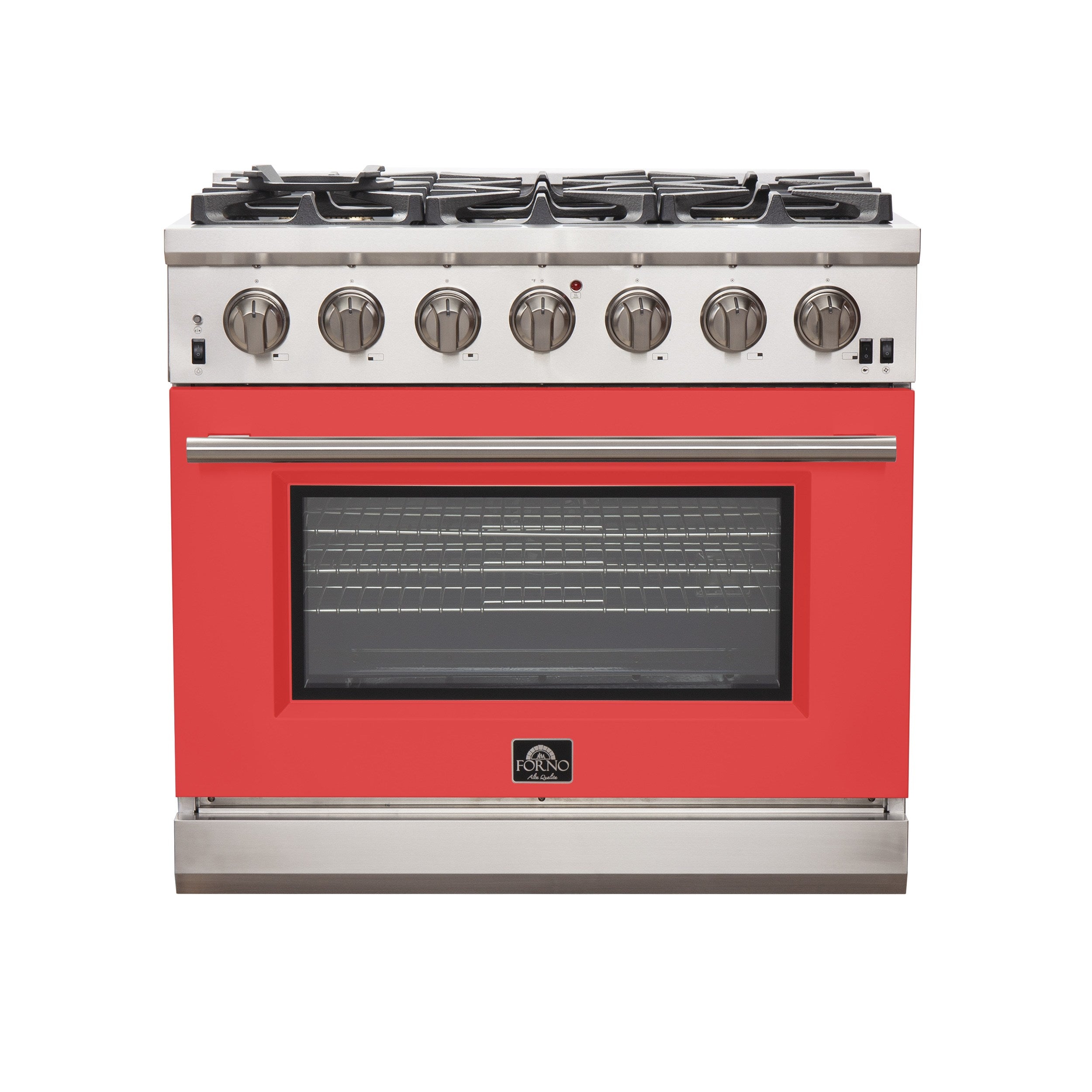 Forno FFSGS6260-36 36” Capriasca with FORNO ALTA QUALITA Pro-Style Gas 6 Italian Burners 120,000 BTU All 304 Stainless Steel