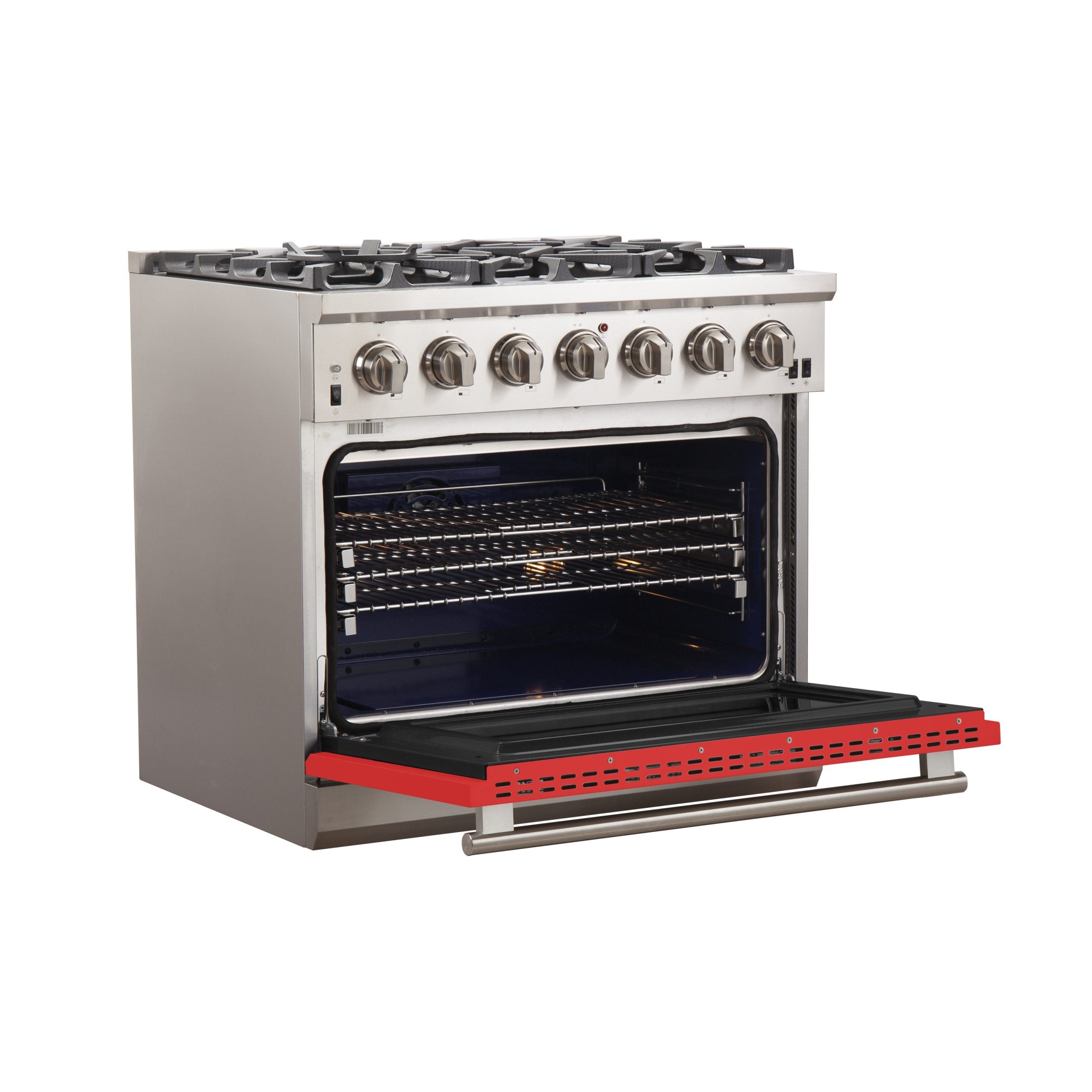 Forno FFSGS6260-36 36” Capriasca with FORNO ALTA QUALITA Pro-Style Gas 6 Italian Burners 120,000 BTU All 304 Stainless Steel