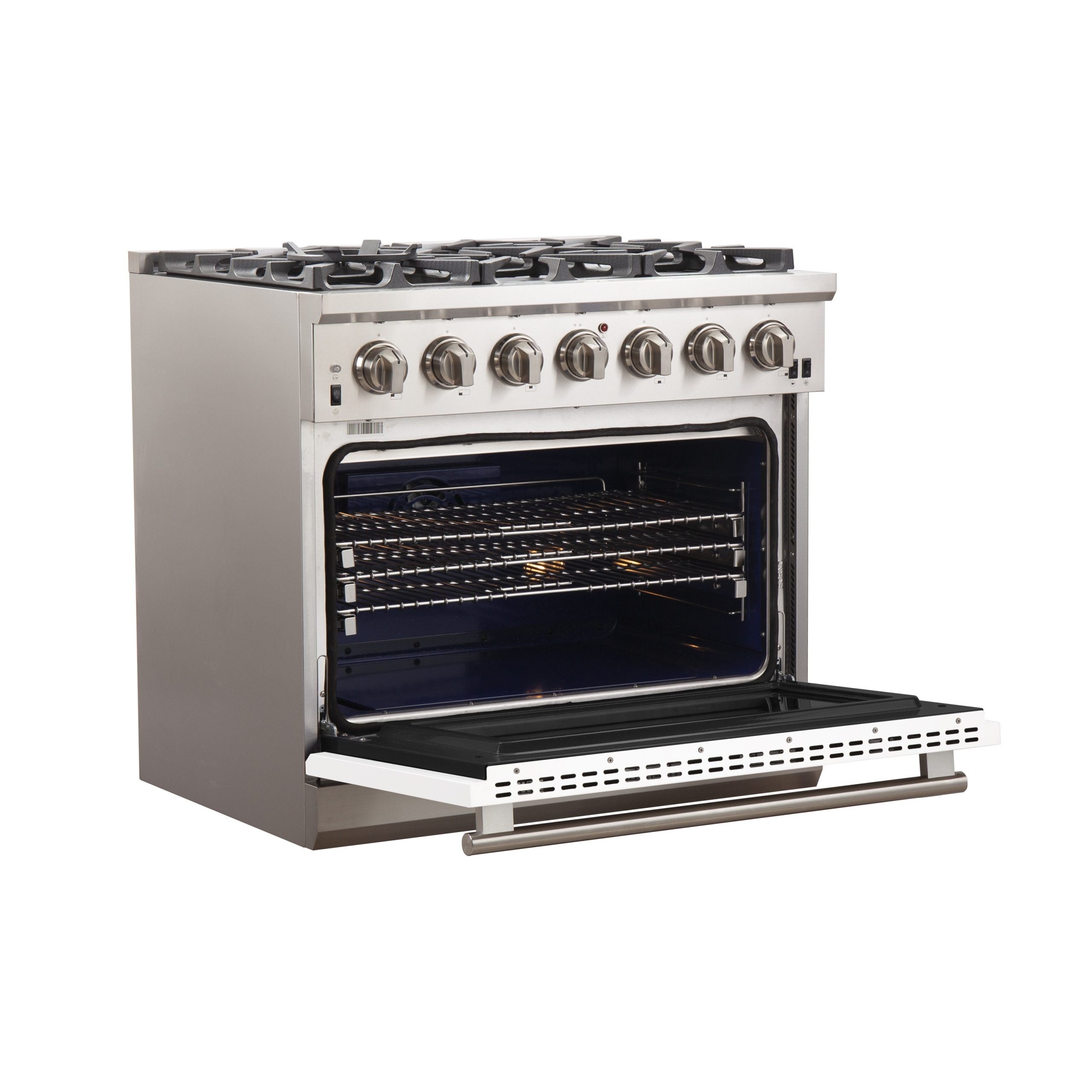 Forno FFSGS6260-36 36” Capriasca with FORNO ALTA QUALITA Pro-Style Gas 6 Italian Burners 120,000 BTU All 304 Stainless Steel