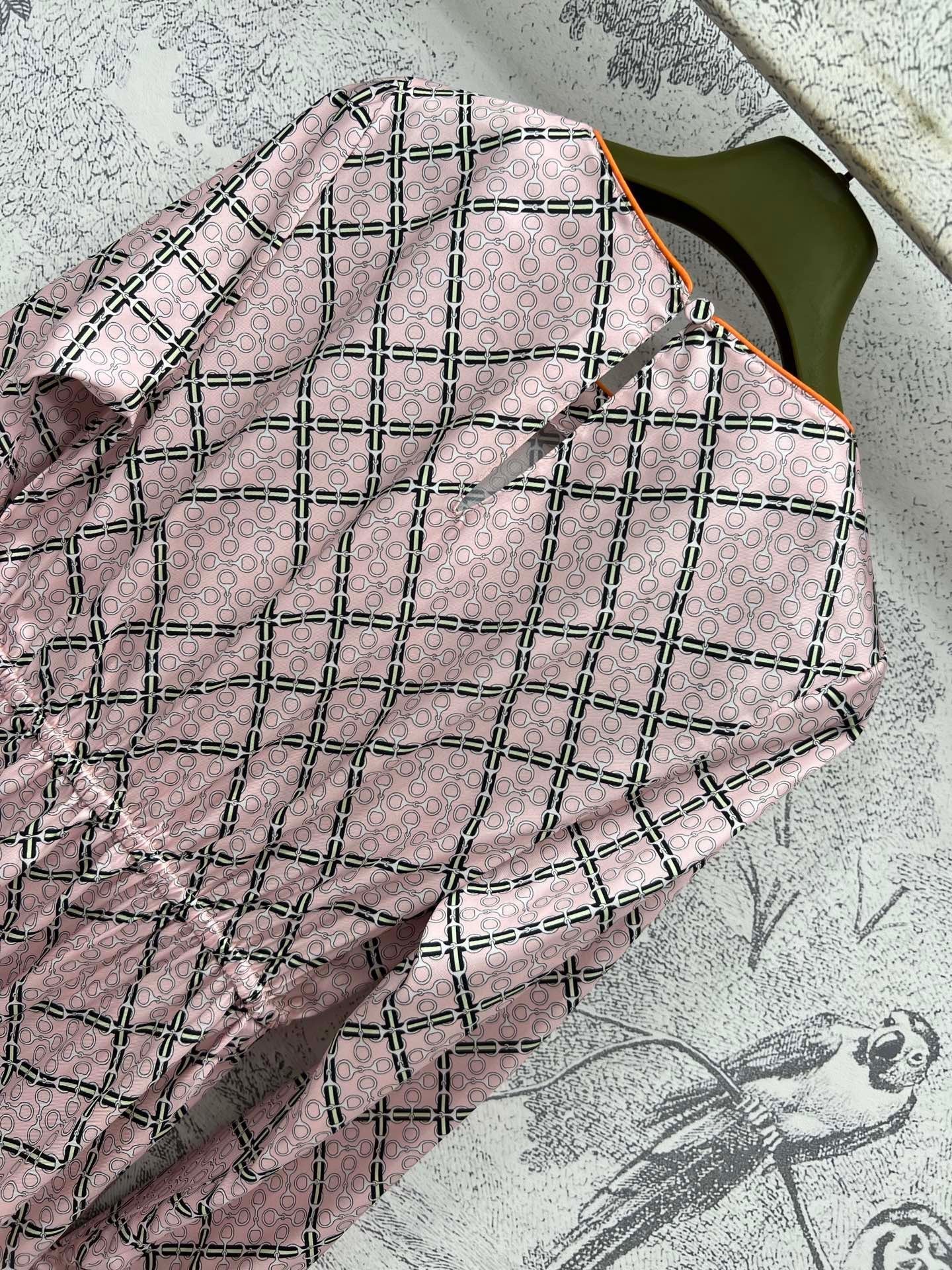 GC Printed Silk Dress Pink Ready To Wear