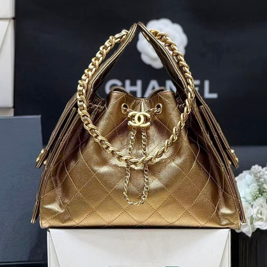 Chanel Hobo Bag 30cm Gold Lambskin