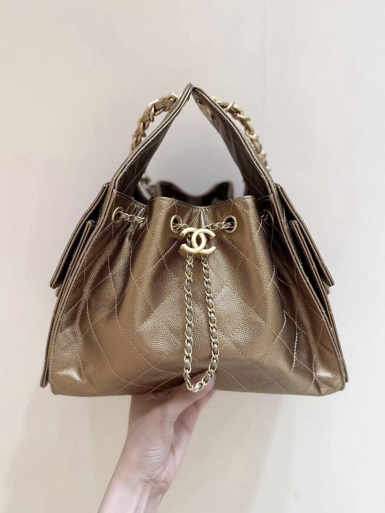 Chanel Hobo Bag 30cm Gold Lambskin