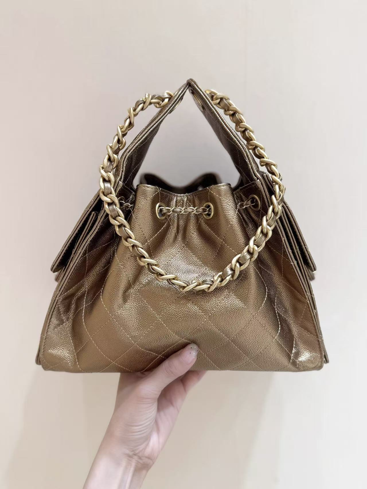 Chanel Hobo Bag 30cm Gold Lambskin