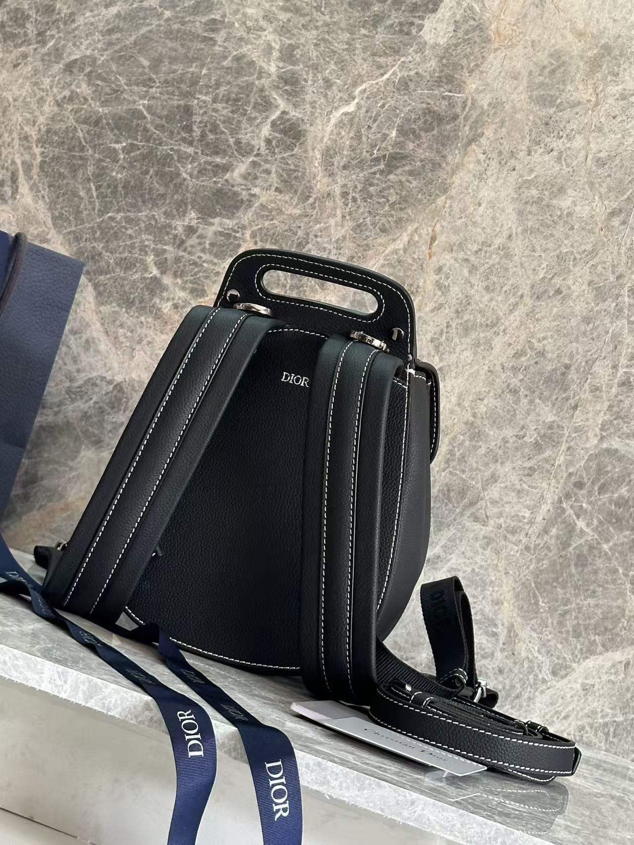 Dior Gallop Sling Bag Black Grained Calfskin