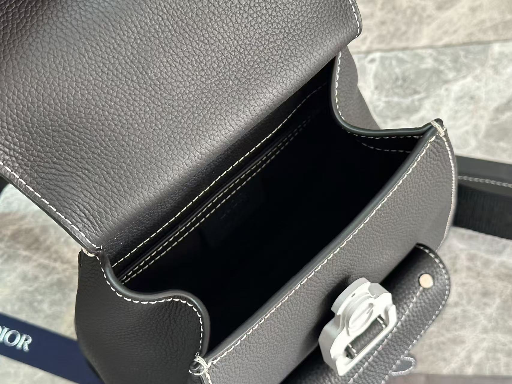 Dior Gallop Sling Bag Black Grained Calfskin