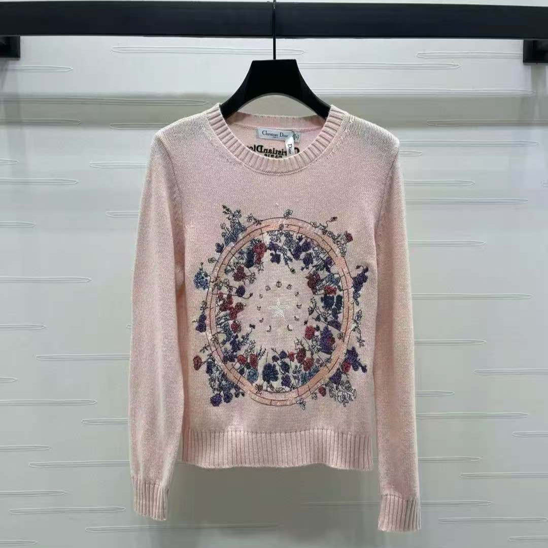 Dior Sweater Pink Mix Colors Wool