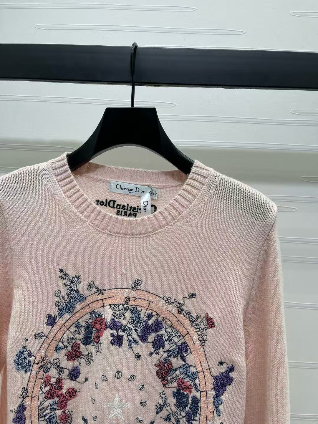 Dior Sweater Pink Mix Colors Wool