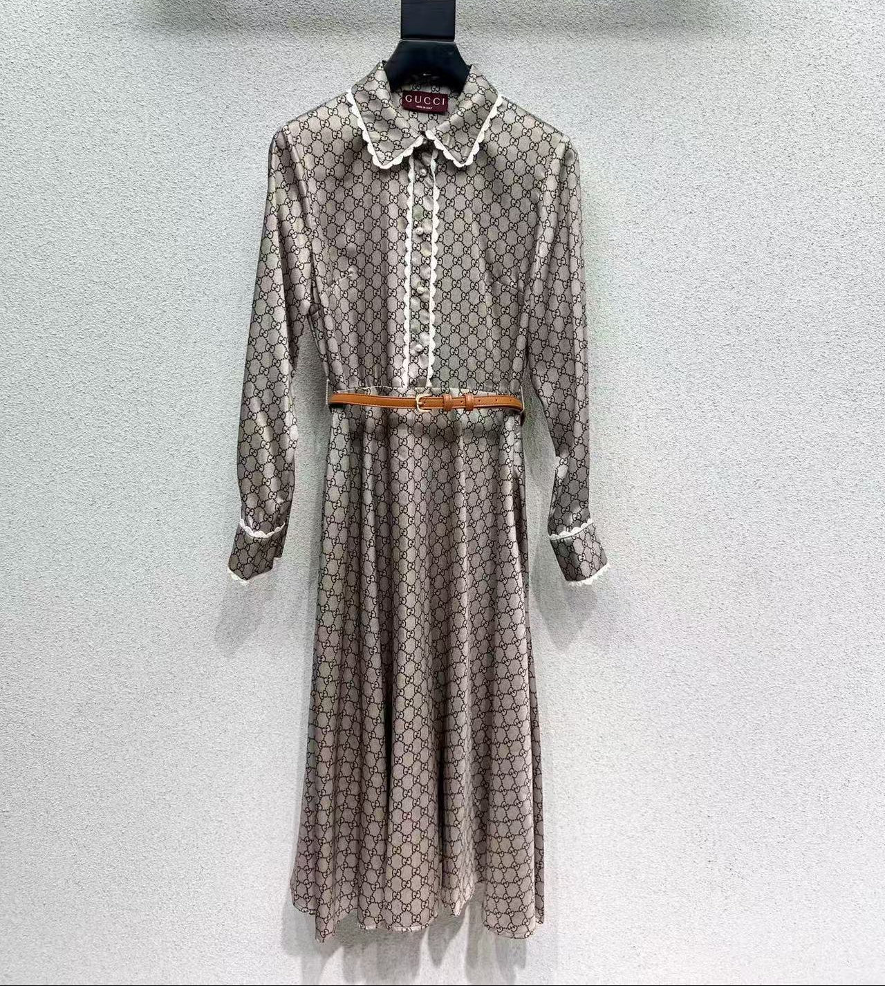 Gucci Shirt Dress Beige Polyester