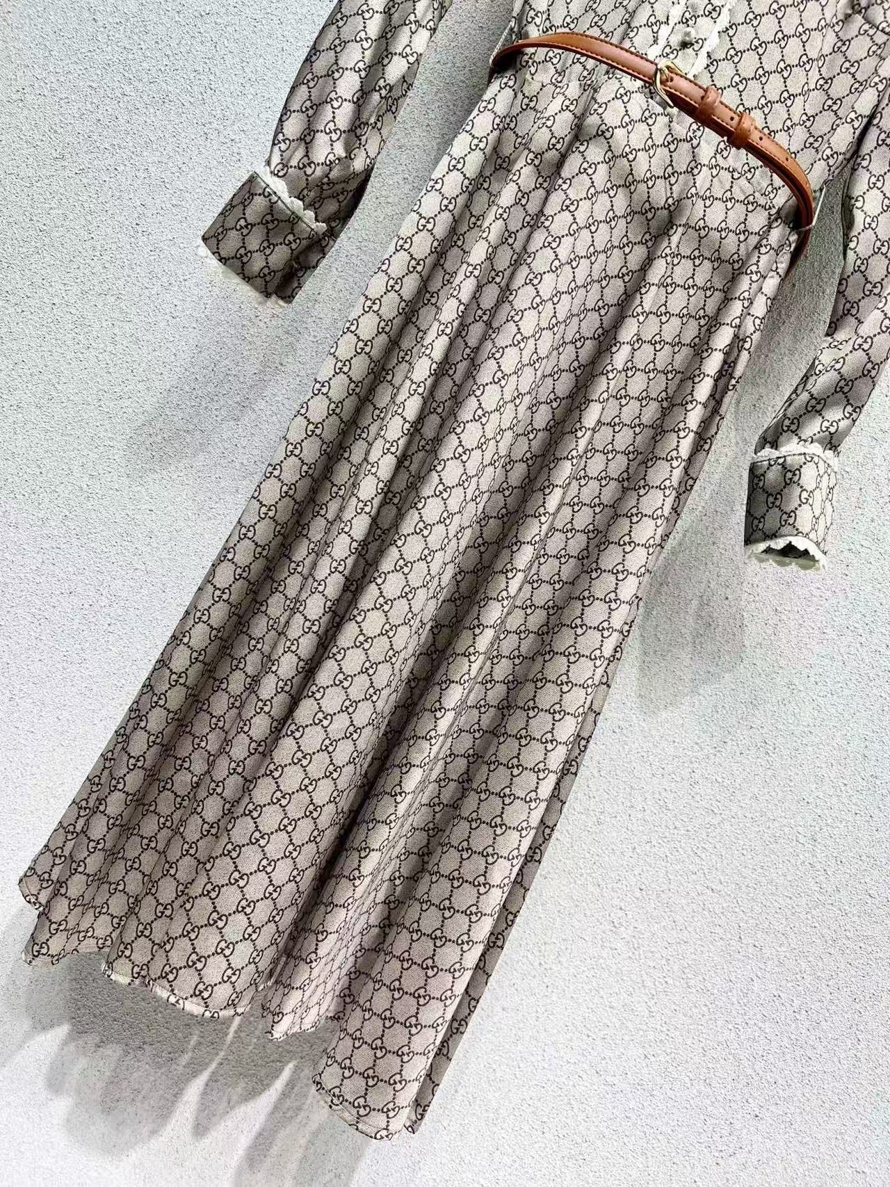 Gucci Shirt Dress Beige Polyester