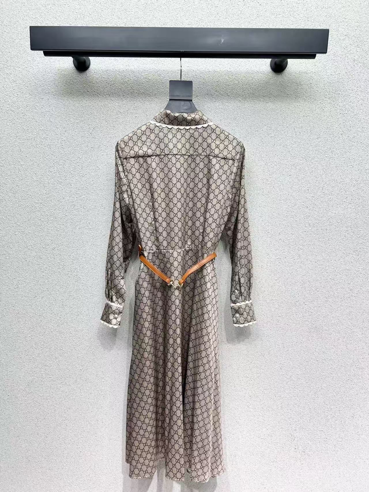 Gucci Shirt Dress Beige Polyester