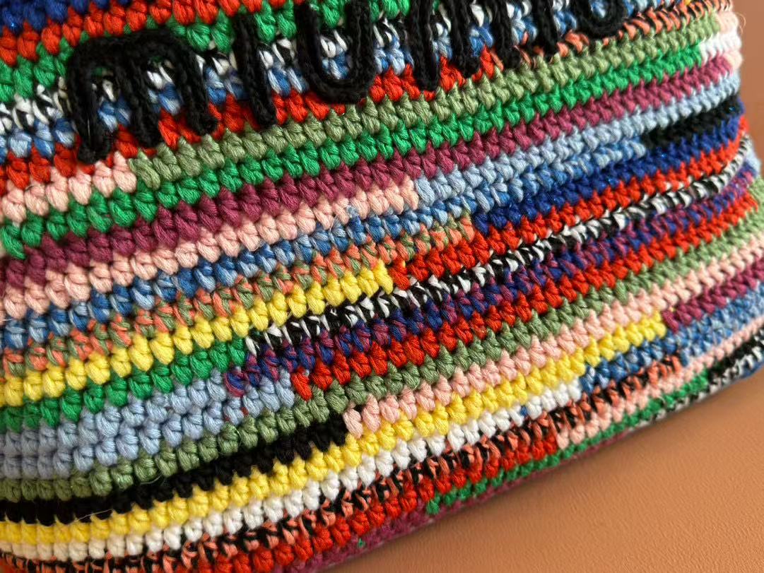Miumiu Bag 40cm Multicolor Straw-woven And Cotton