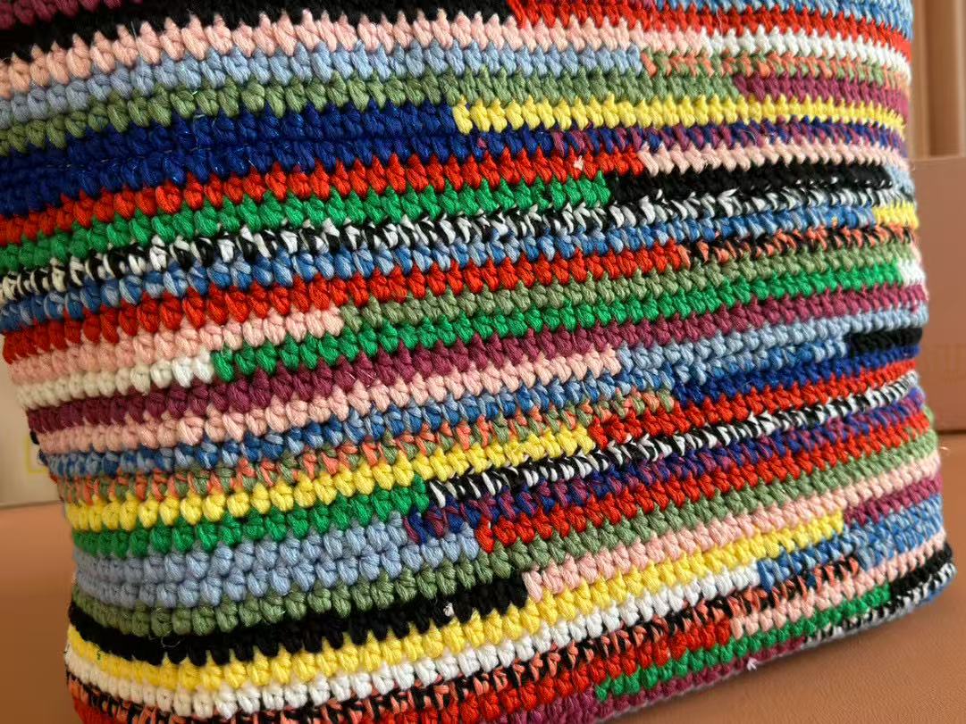 Miumiu Bag 40cm Multicolor Straw-woven And Cotton