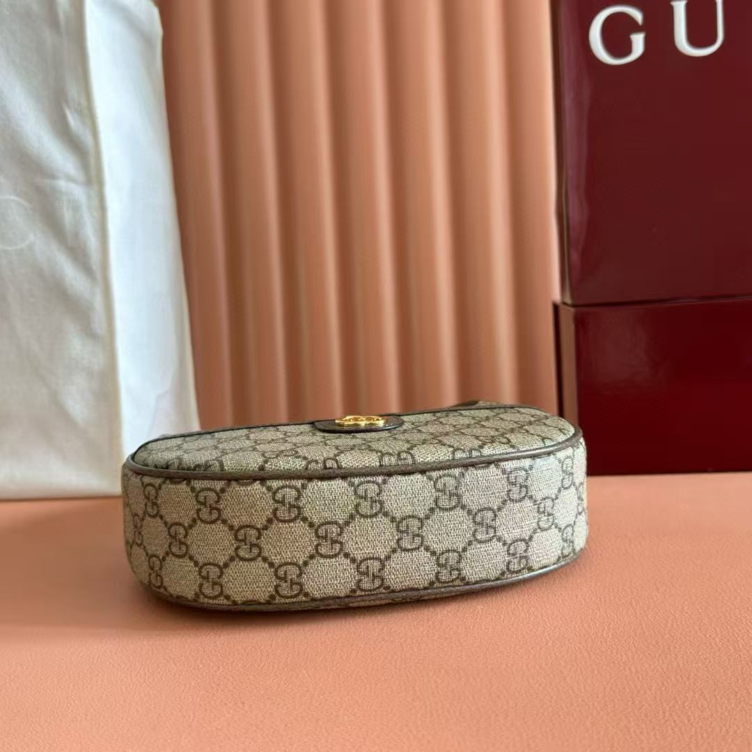Gucci Ophidia 20cm Bag Ebony mix Beige Canvas Leather
