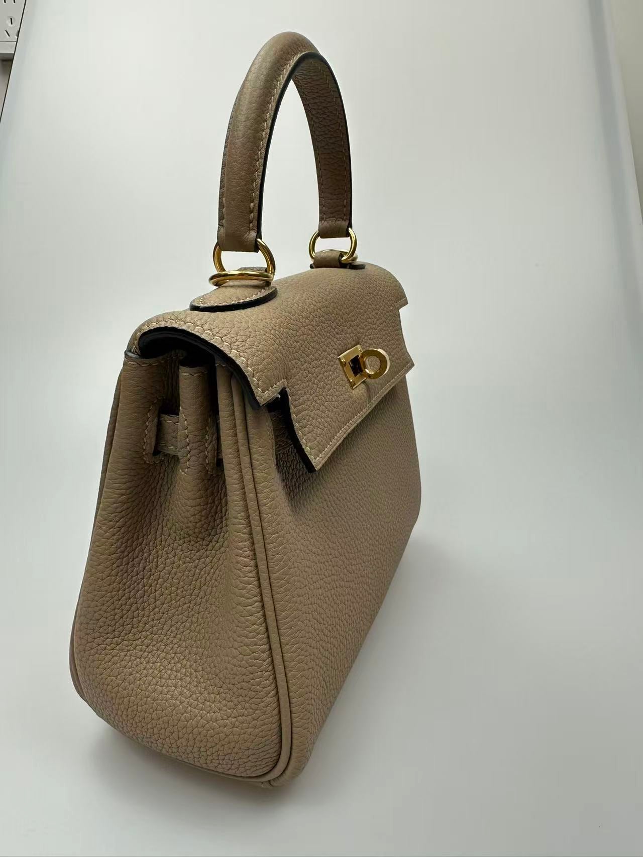 HM Mini Kelly 20cm Beige Togo Leather Gold Hardware
