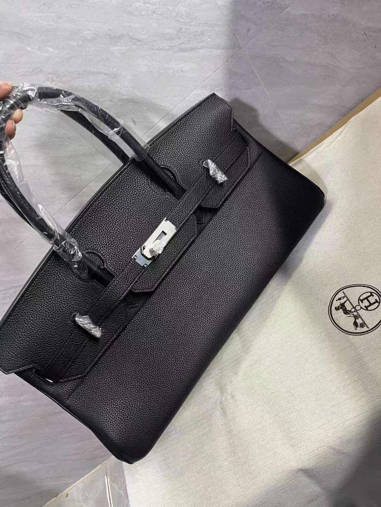 Hermes Birkin 42cm Bag Black Silver Hardware Togo Leather