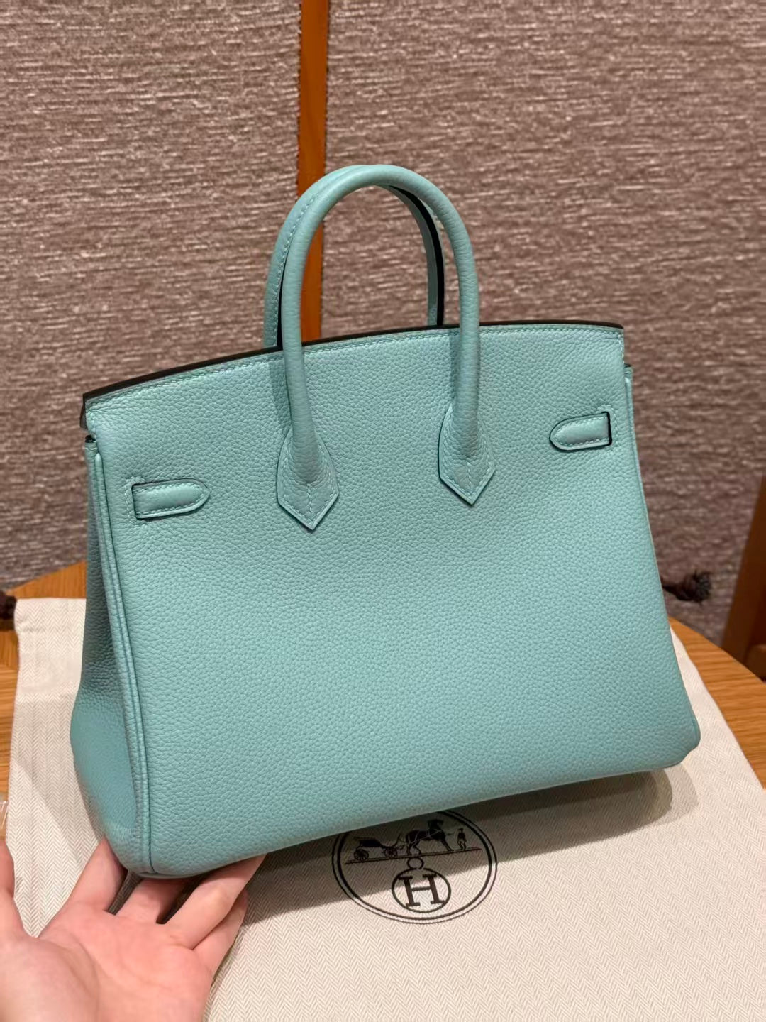 Hermes 2025 Birkin Bag Blue Atoll Epsom Leather