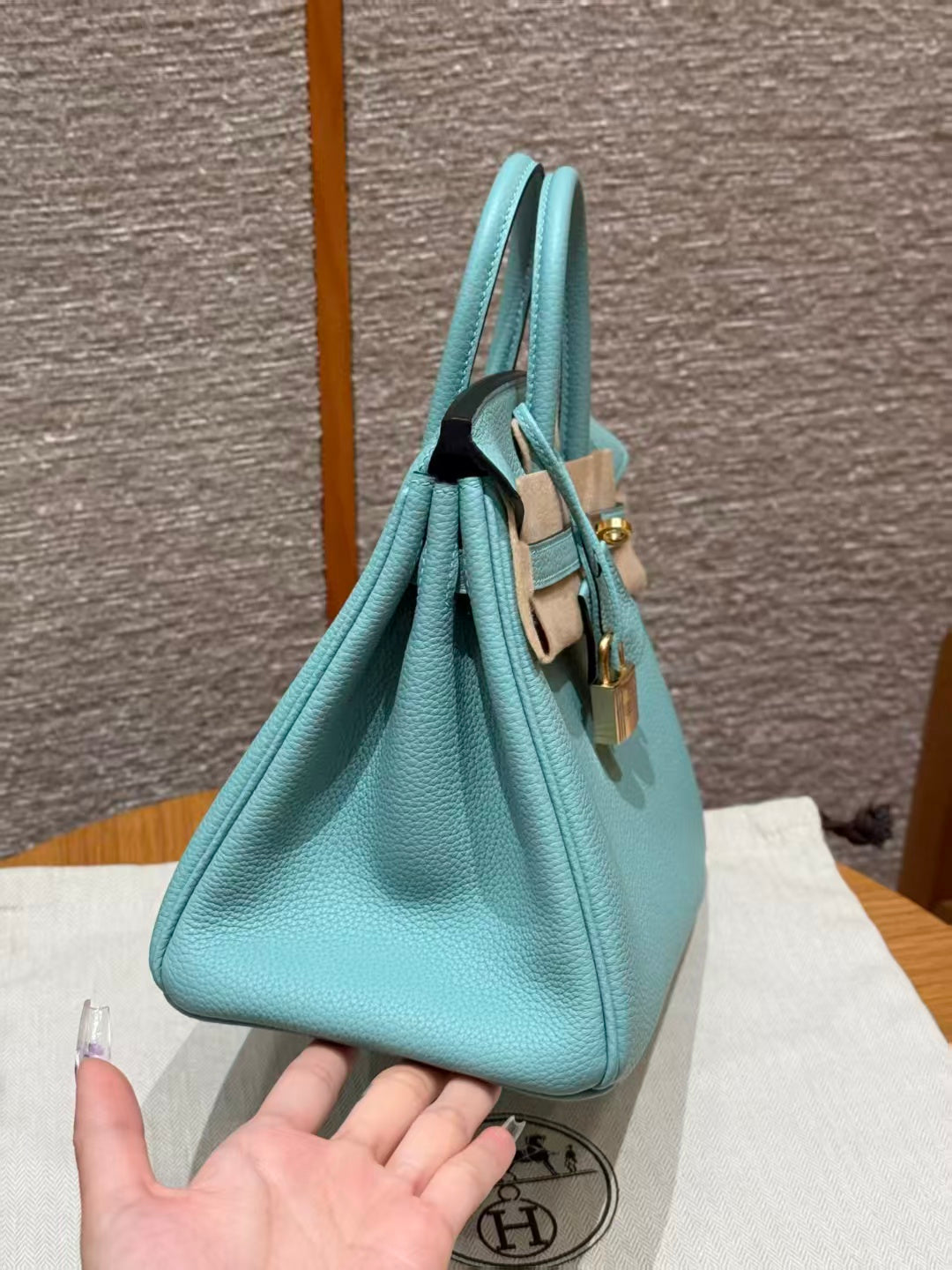 Hermes 2025 Birkin Bag Blue Atoll Epsom Leather