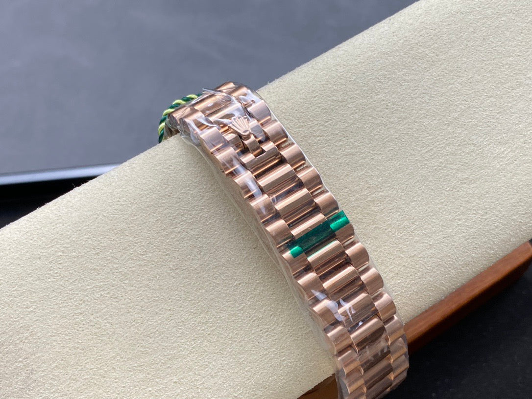 Day Date 40 18K Rose Gold with Slate Ombre Roman Dial and Diamond Bezel