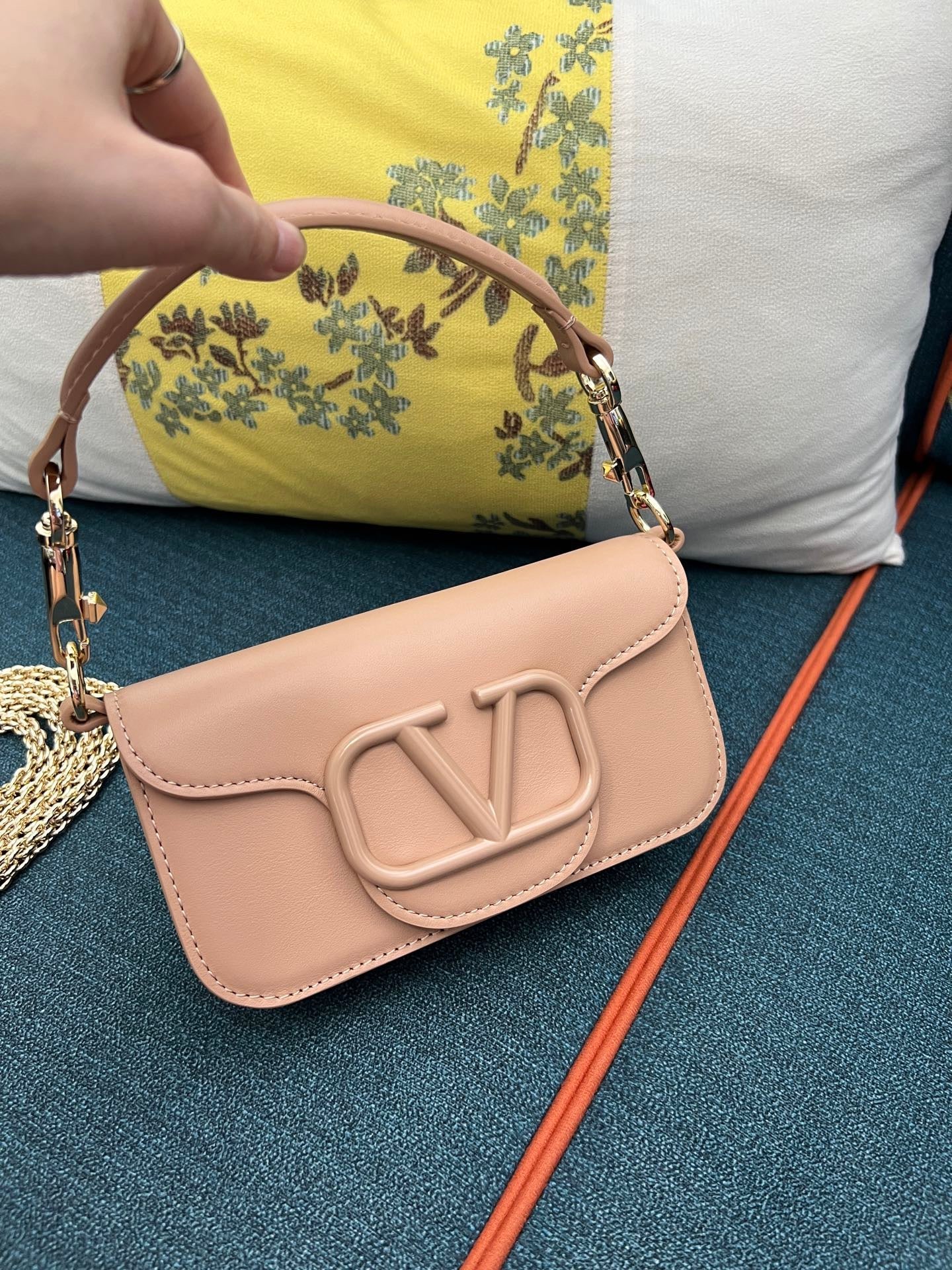 Valentino Loco 20cm Bag Powder Pink Calfskin