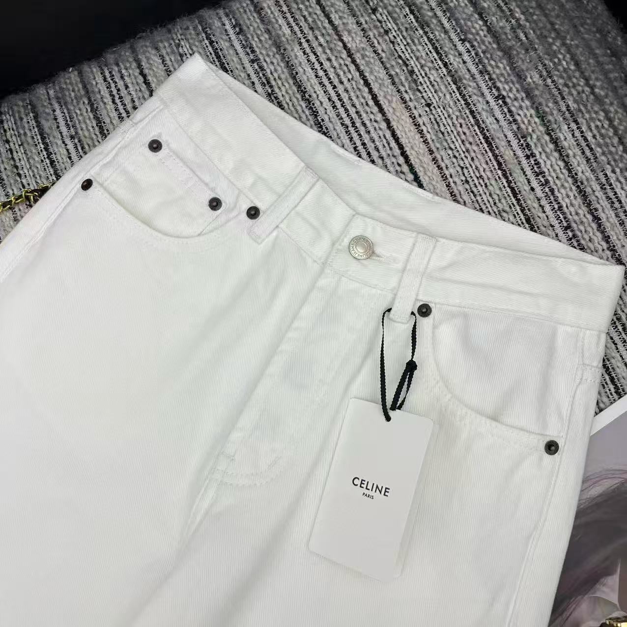 Celine 2026 Boyfriend Jeans 001 White Cotton