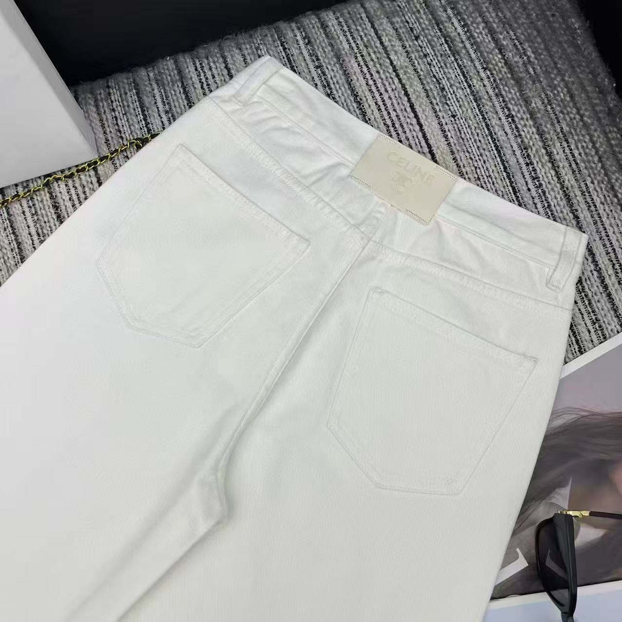 Celine 2026 Boyfriend Jeans 001 White Cotton
