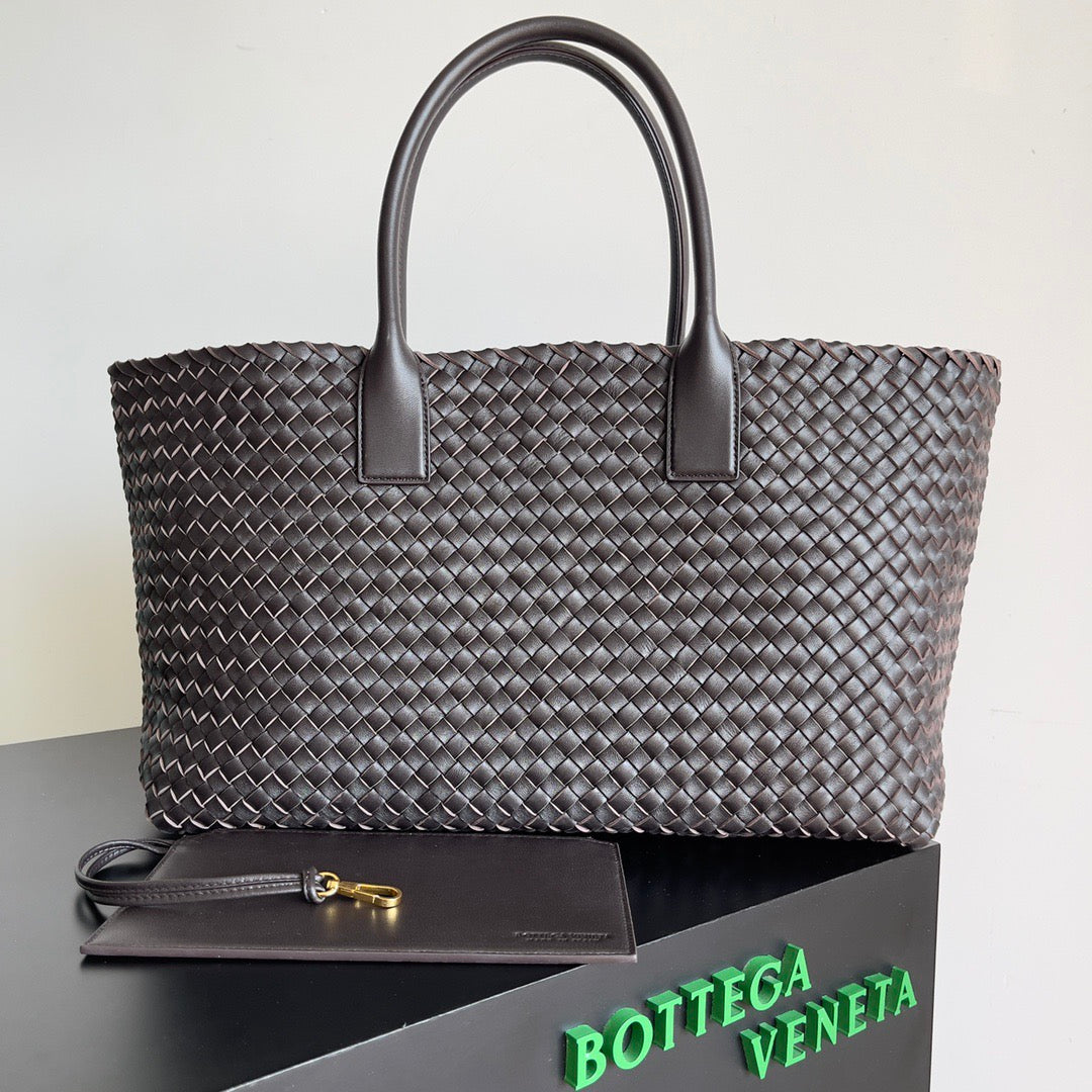 BV 2026 Cabat Tote Bag 51cm Dark Brown Intreccio Leather