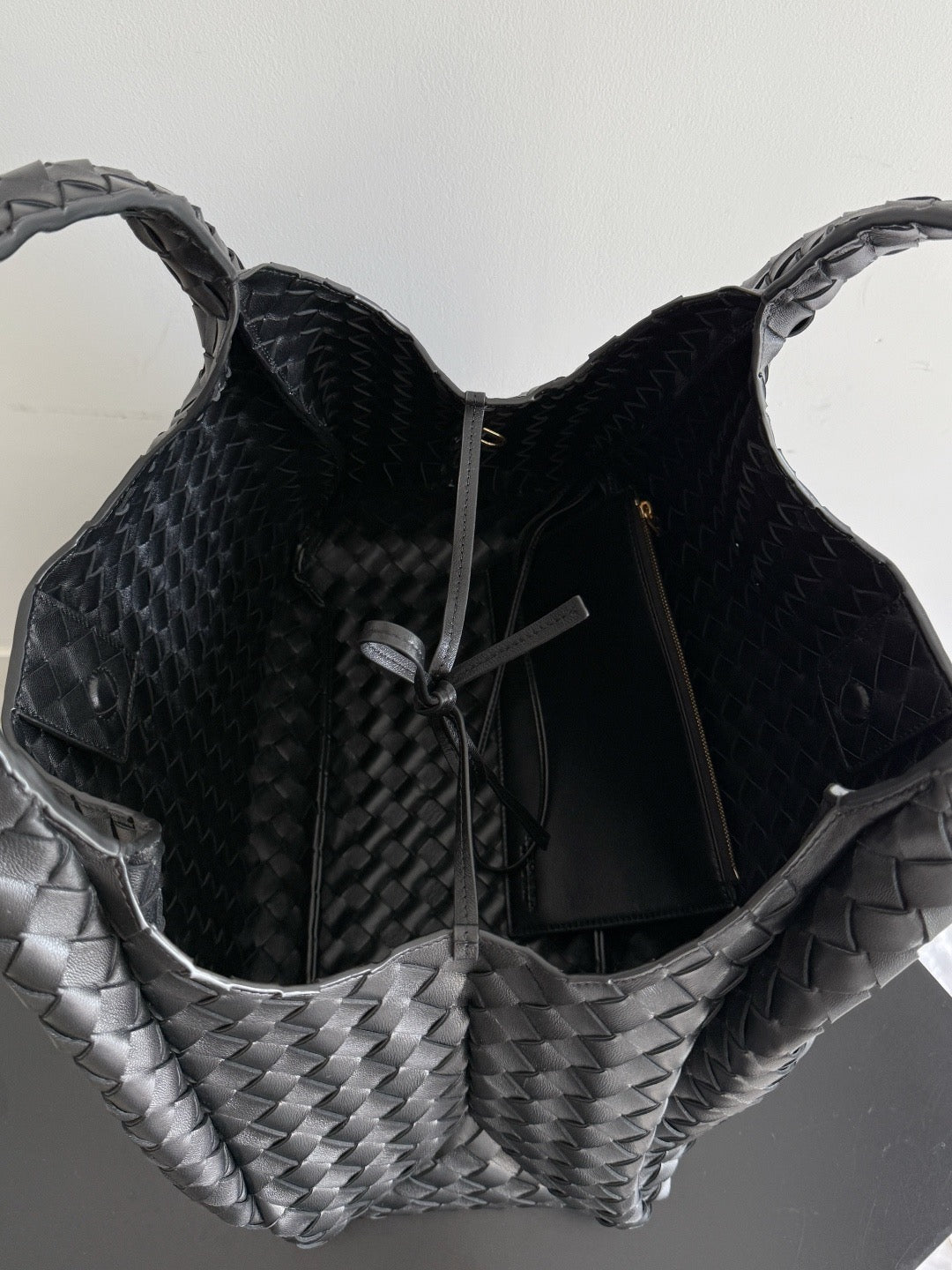 BV 2026 Campana Shoulder Bag 39cm Black Leather