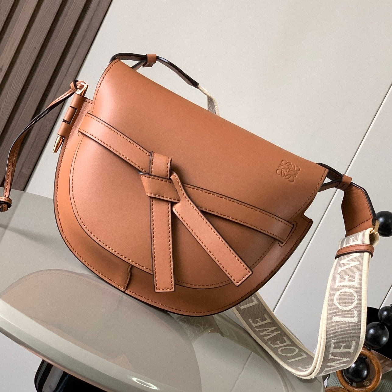 Loewe 2026 Gate Dual Bag 28cm Brown Calfskin