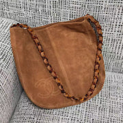 Chanel 2026 Shoulder Bag 33cm Brown Suede