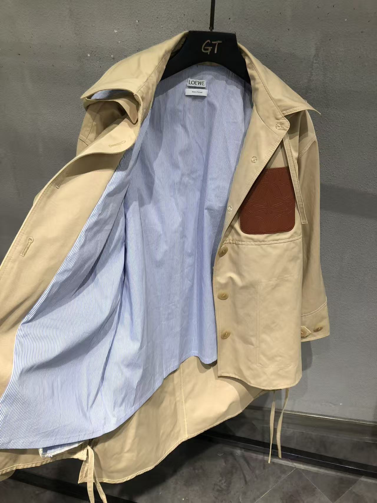 Loewe 2026 Anagram Parka Jacket Beige Cotton