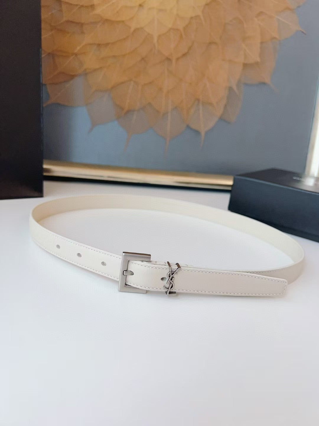 Saint Laurent Cassandre Leather Belt