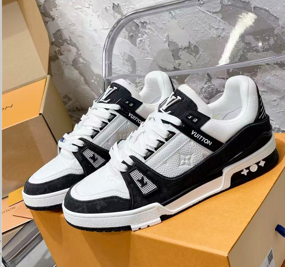Louis Vuitton 2026 Trainer Black White Monogram Denim Calfskin