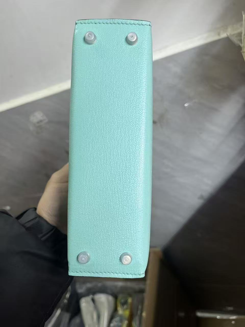Hermes 2026 Mini Kelly Bag 20cm Light Turquoise Epsom Leather