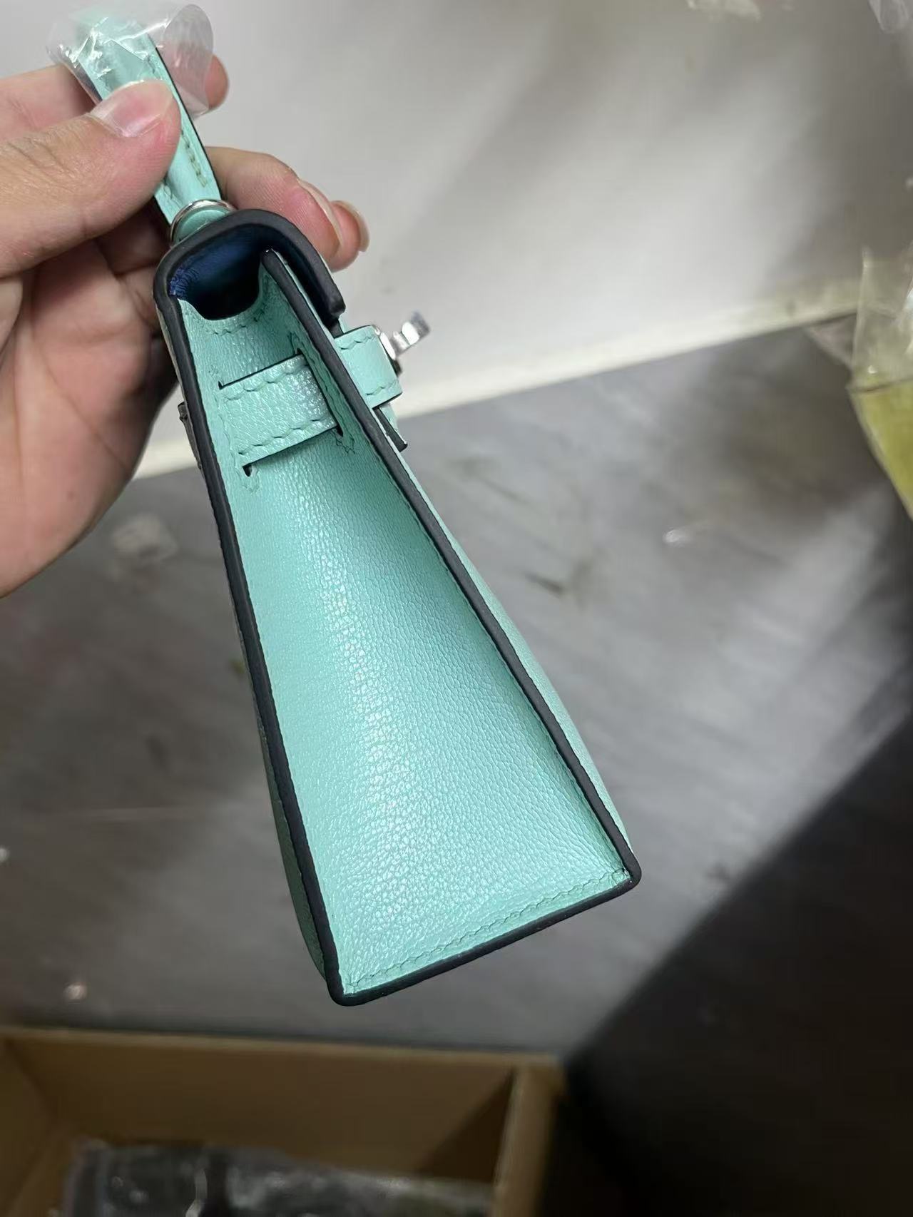 Hermes 2026 Mini Kelly Bag 20cm Light Turquoise Epsom Leather