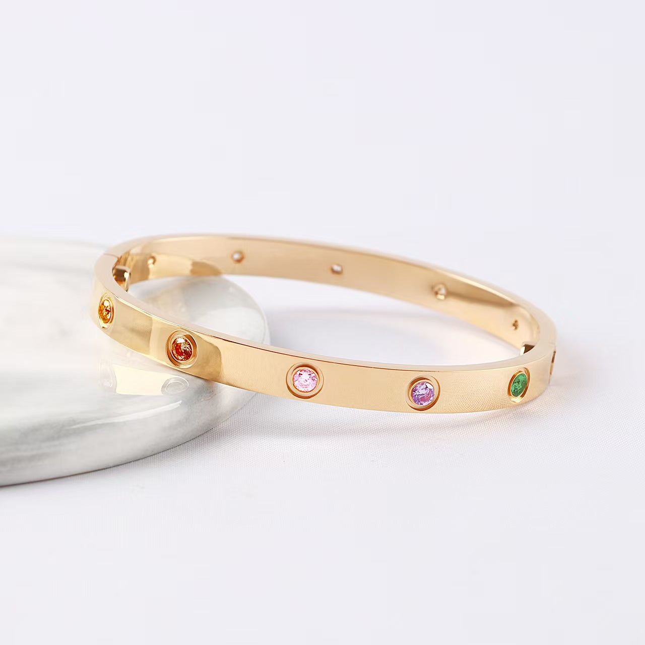 Cartier Rainbow Multi Gem Love Bracelet