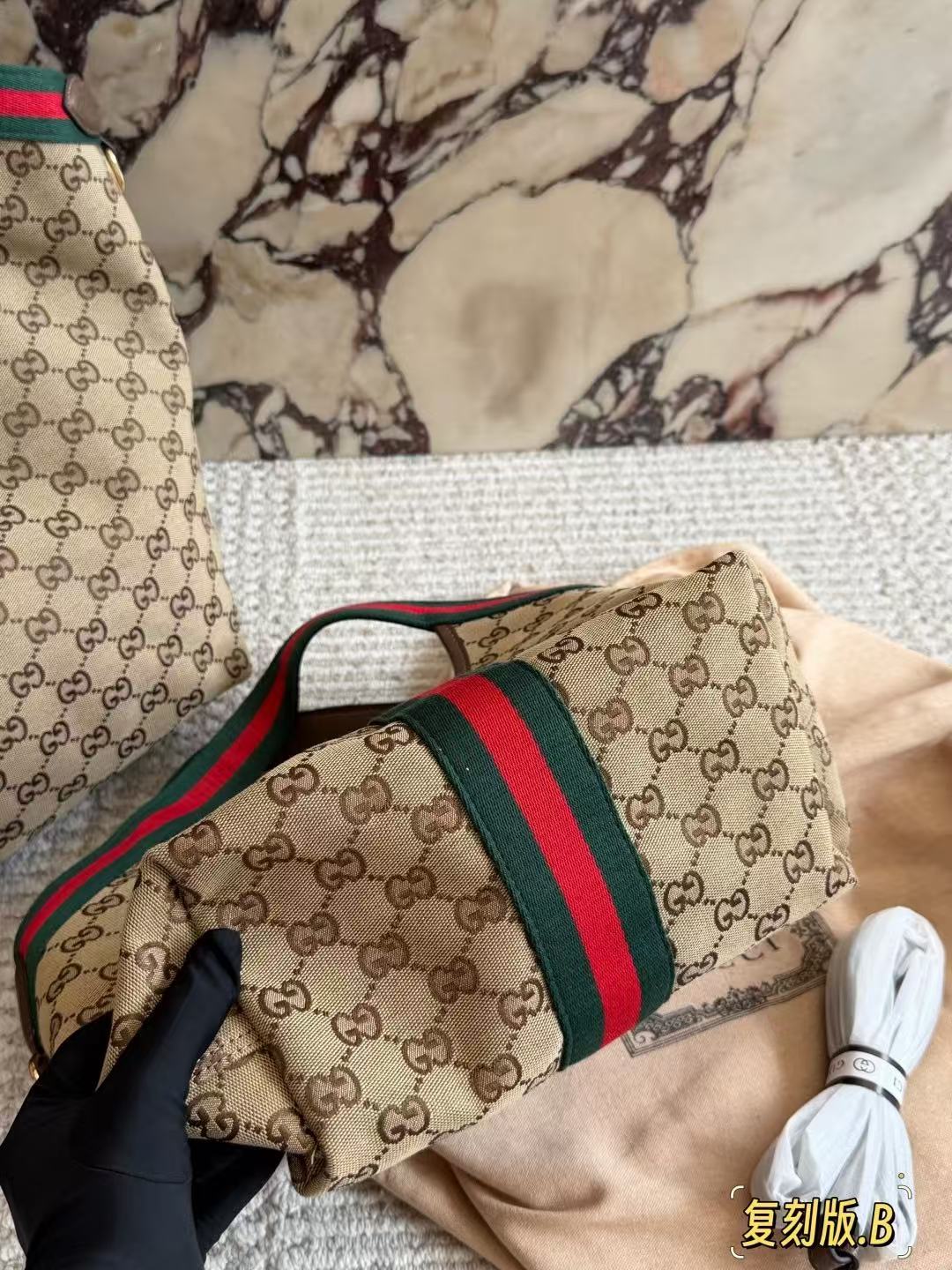 Gucci Giglio Large Tote Bag 60cm Beige Canvas