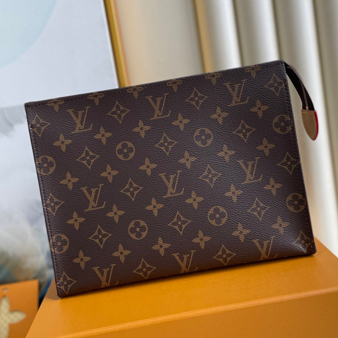 Louis Vuitton Toiletry Pouch 26 Brown Monogram Canvas Cowhide