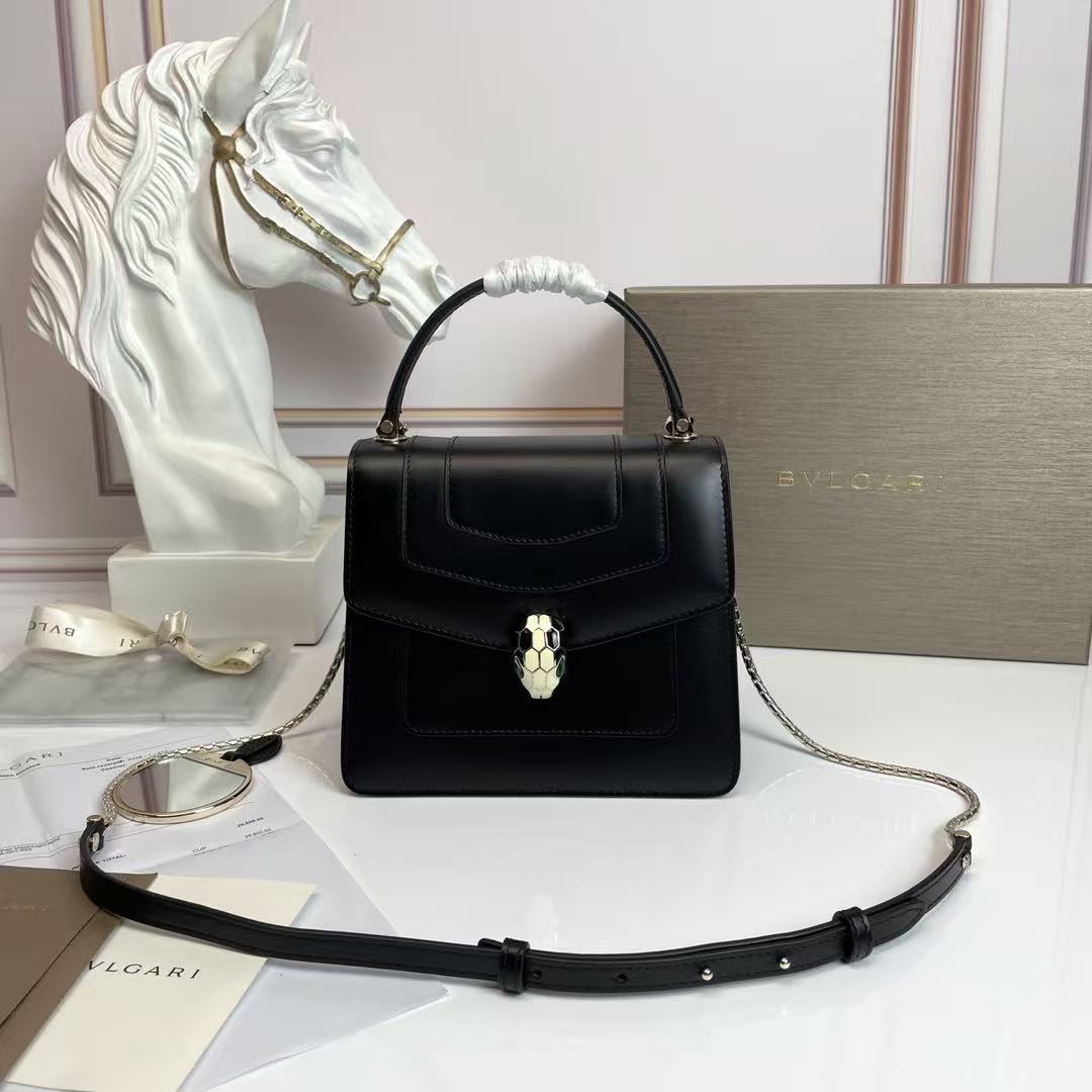 Bulgari Serpenti Forever Bag 20cm Black Lambskin