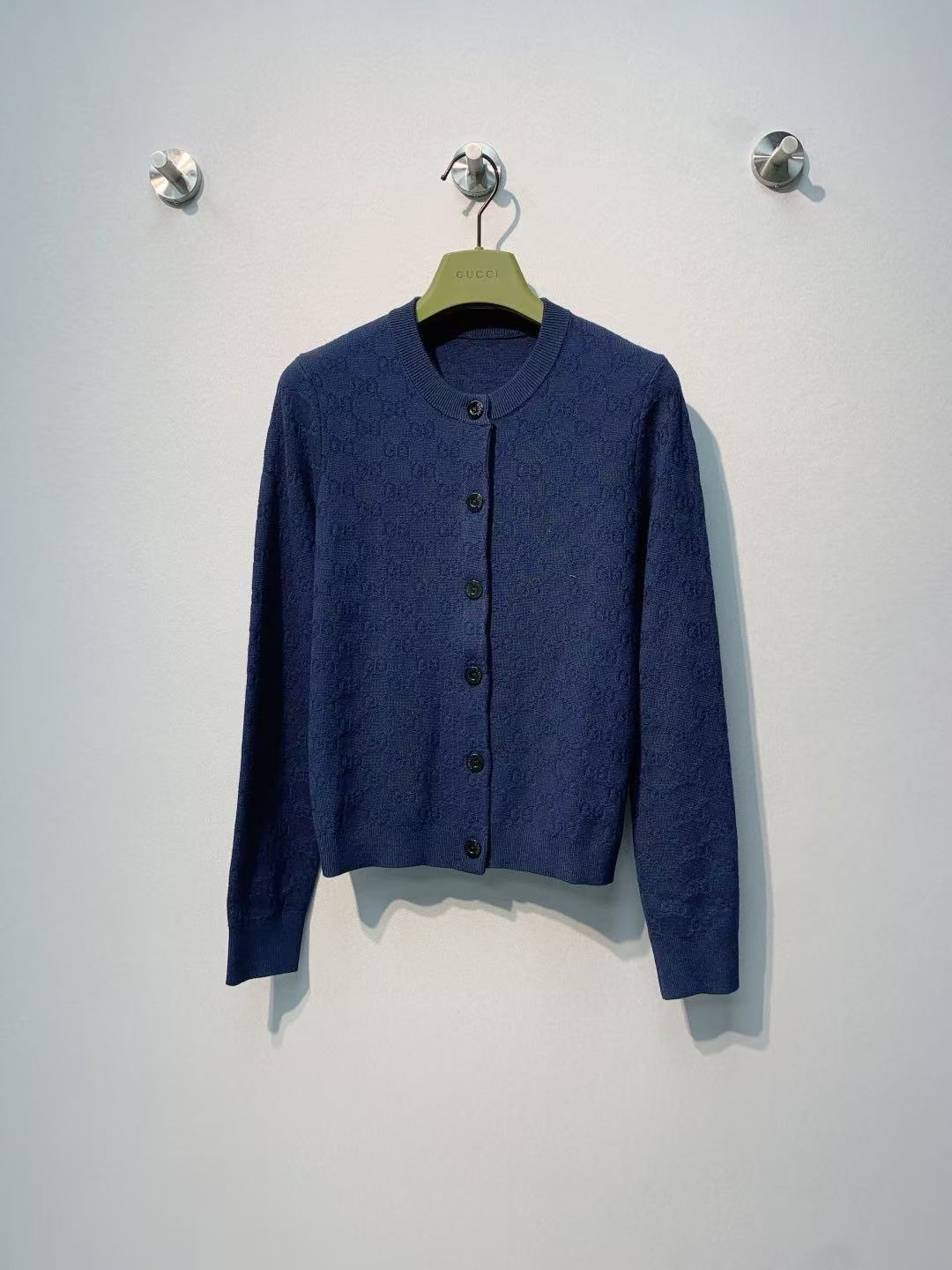 Gucci 2026 Cardigan Blue and Pink Wool 878804