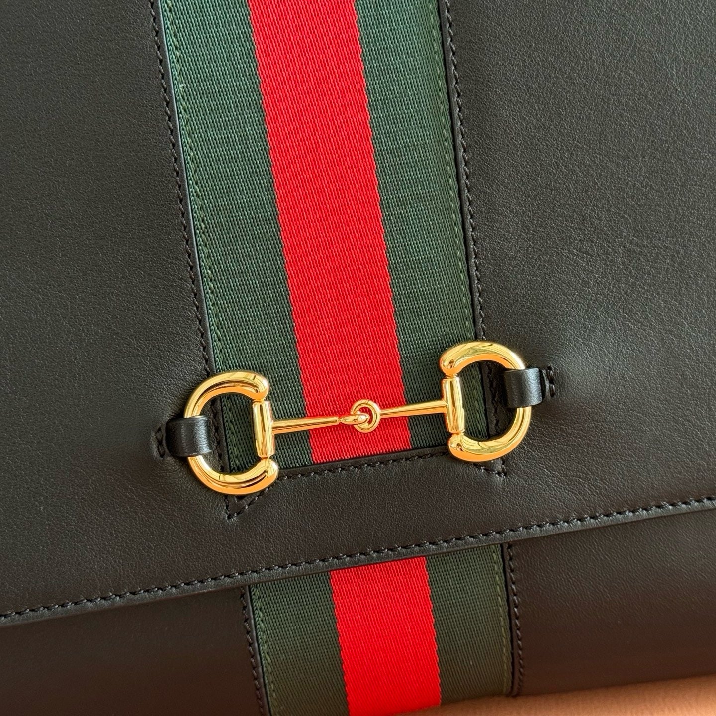 Gucci 2026 Paparazzo Shoulder Bag 37cm Black Red Green Leather Canvas
