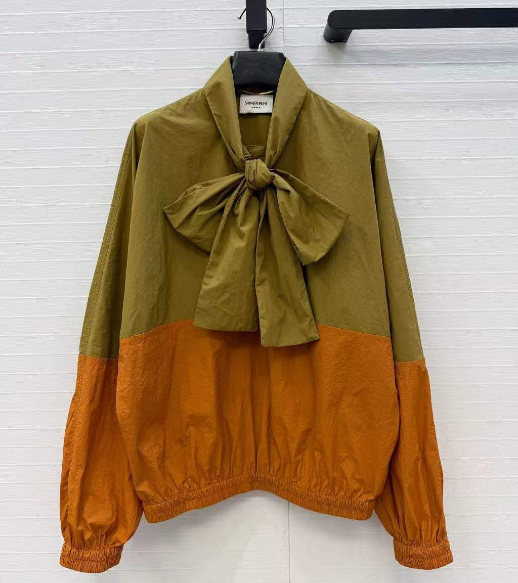 YSL 2026 Windbreaker Green Brown Nylon