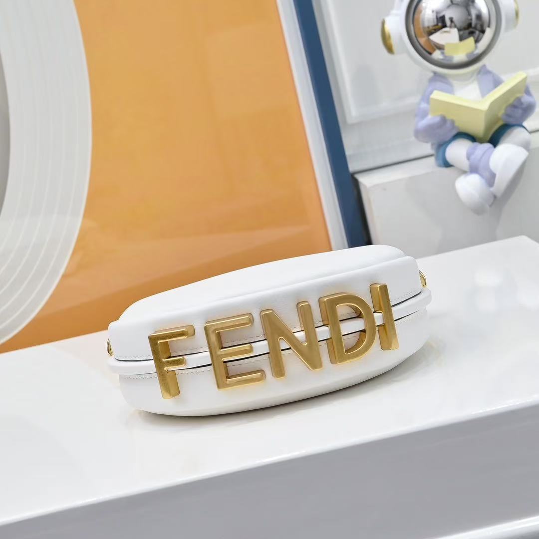 Fendi 2026 Fendigraphy Bag White Calfskin With Gold-tone Metal