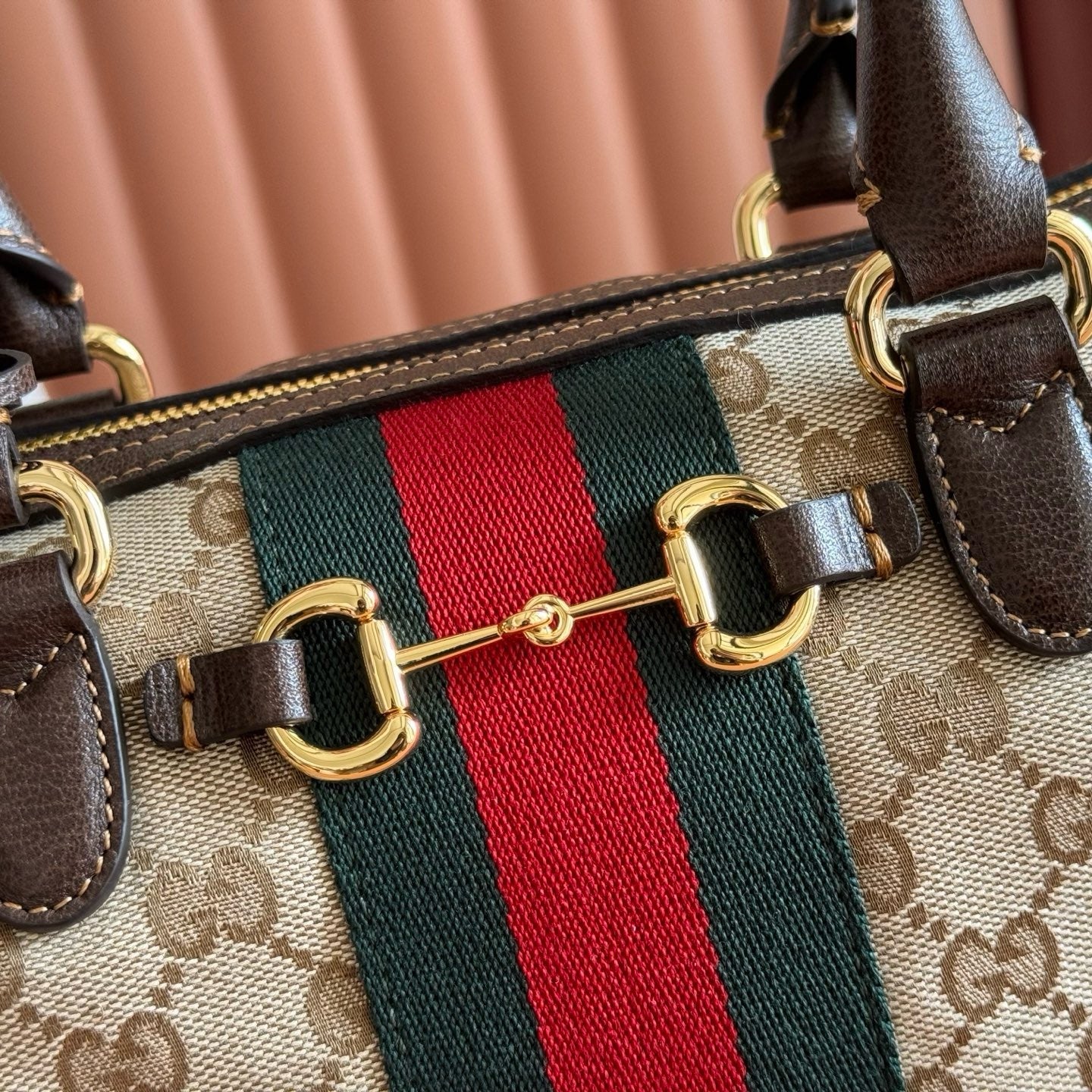 Gucci 2026 Borsetto Boston Bag Beige Brown Canvas Leather